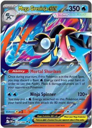 ash greninja pokemon card price Mega Greninja ex 022/086 - Holofoil ME04 Chaos Rising