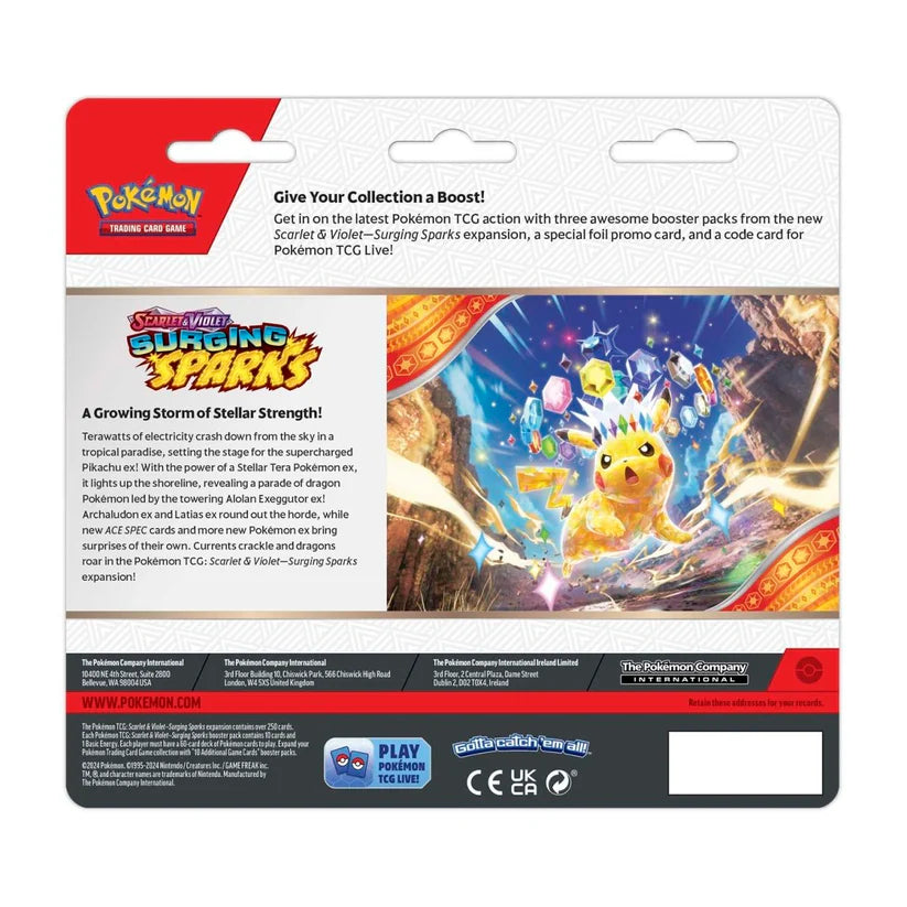Pokemon Surging Sparks - 3 Pack Blister - Quagsire  Springer Hobbies