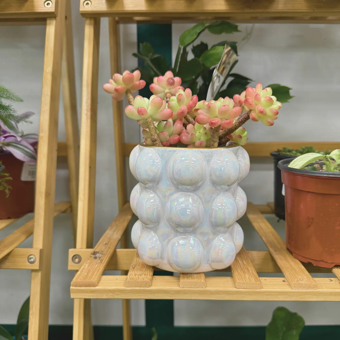 Glazed Bubble Planter Dark Blue