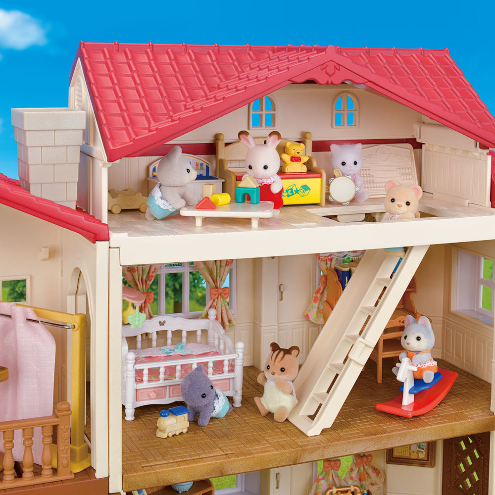 Calico Critters Red Roof Country Home -Secret Attic Playroom
