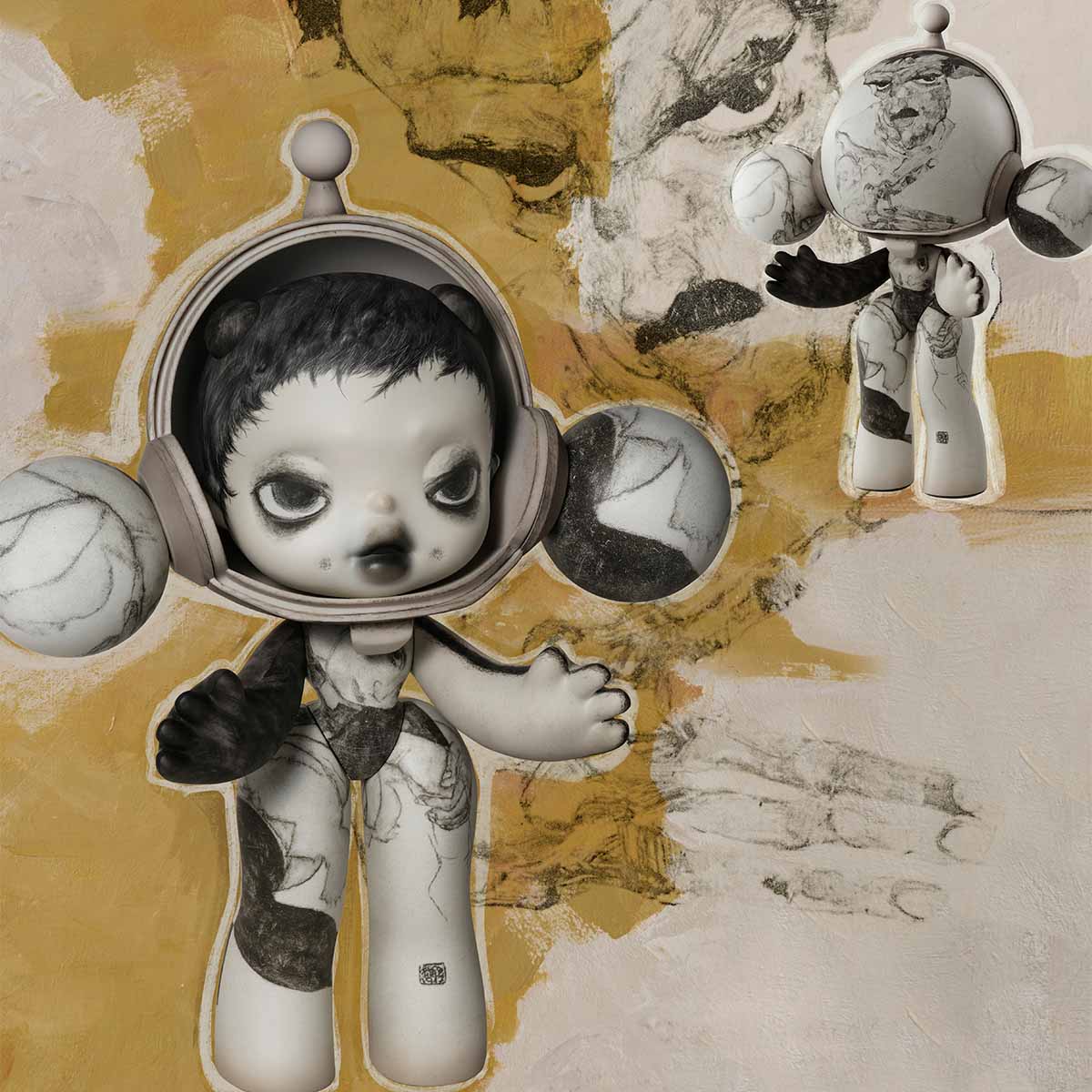 MEGA α SKULLPANDA 400% Egon Schiele – Springer Hobbies