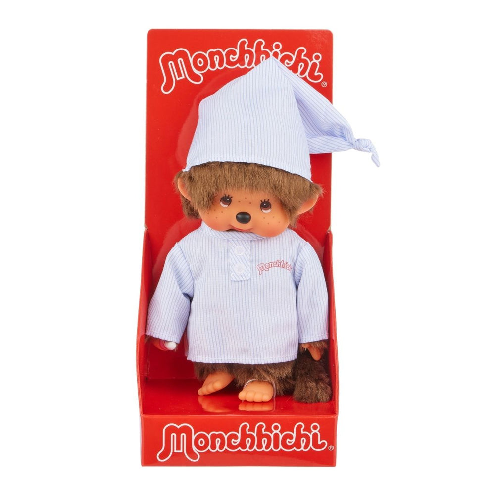 Monchhichi Long Striped Pijama Boy with Cap Plush