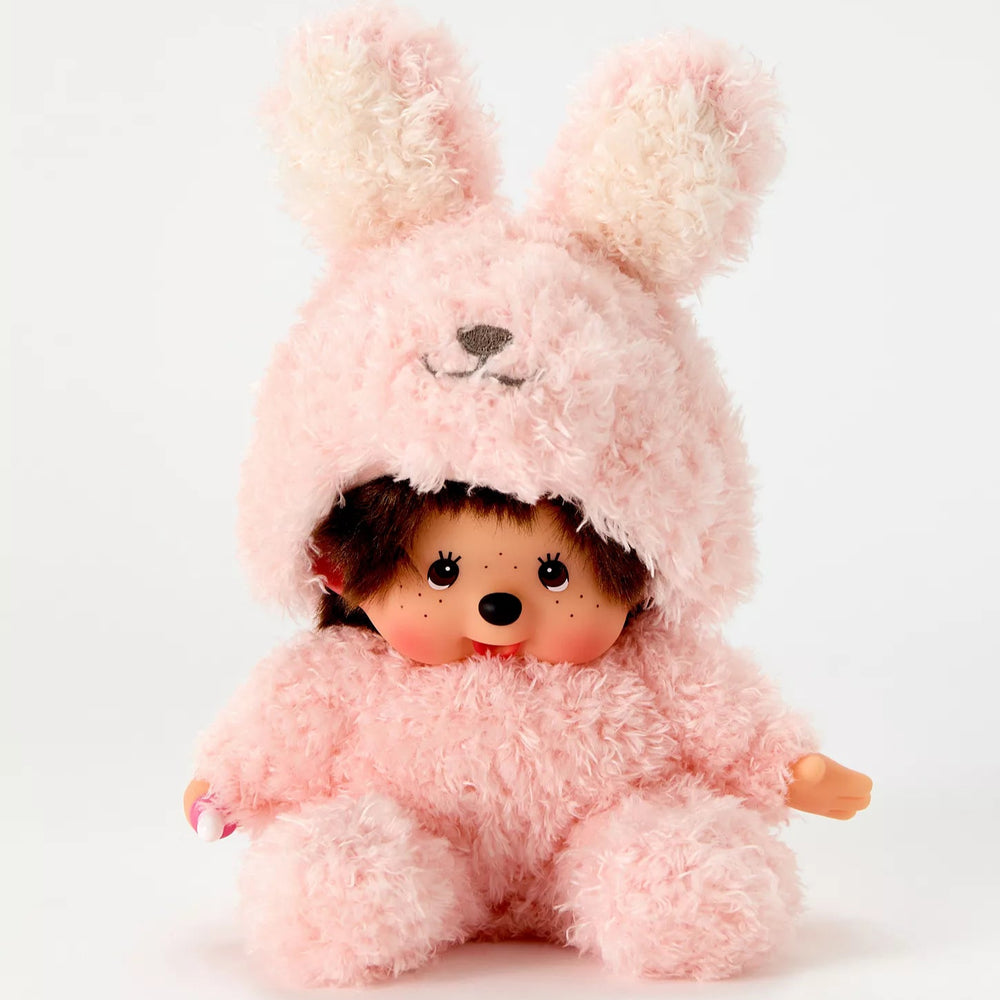 Sekiguchi Monchhichi Sitting Fluffy Rabbit Doll Plush