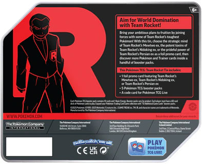 Pokémon TCG: Team Rocket Tin (1 Random Variation) – Mewtwo ex, Nidoking ex, or Persian ex | Canada