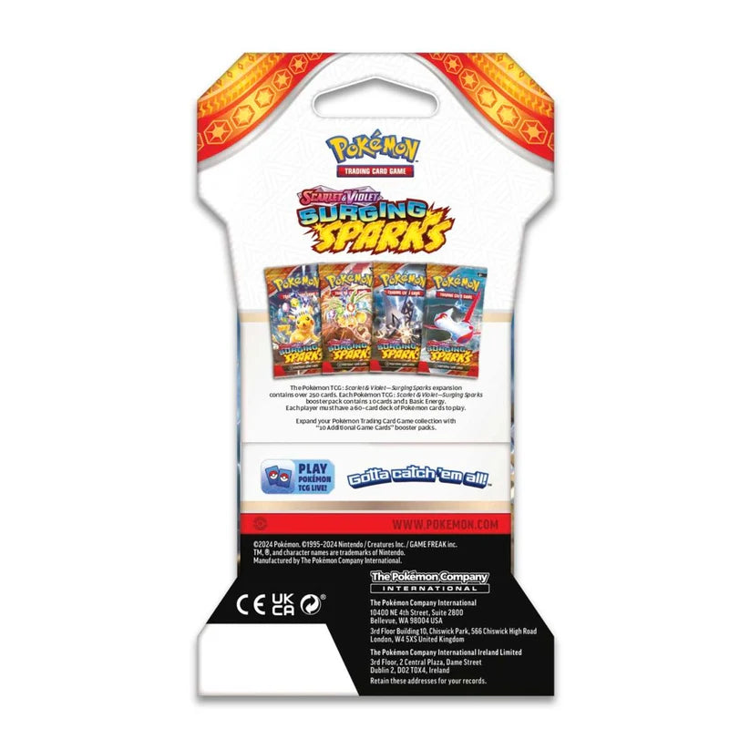 Pokmon Surging Sparks - Sleeved Booster Pack (Random Artwork) Springer Hobbies Pokmon Surging Sparks - Sleeved Booster Pack (Random Artwork) Springer Hobbies