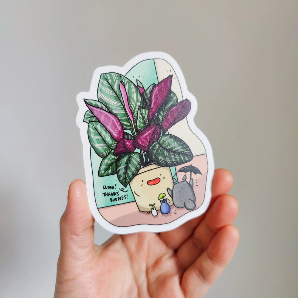 Calathea and Totoro 4" Vinyl Sticker