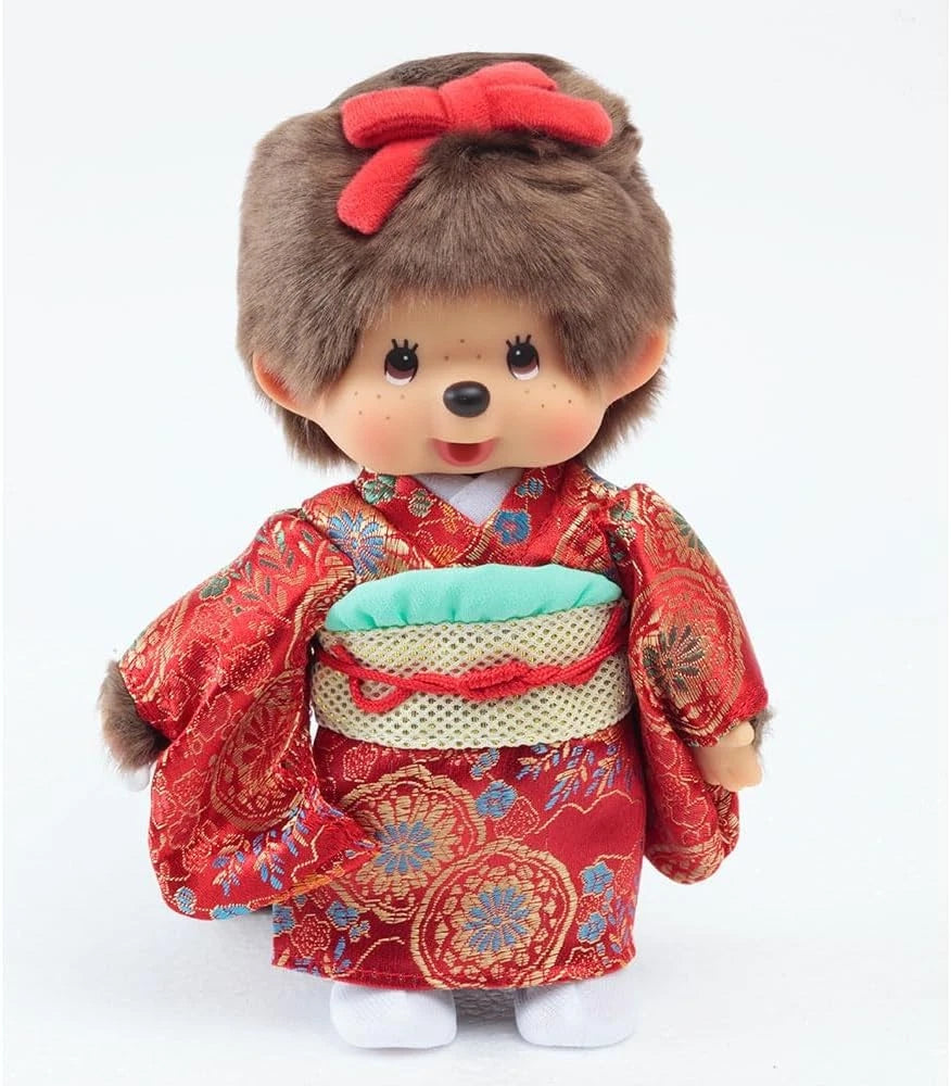 Monchhichi Red Kimono Girl Standing