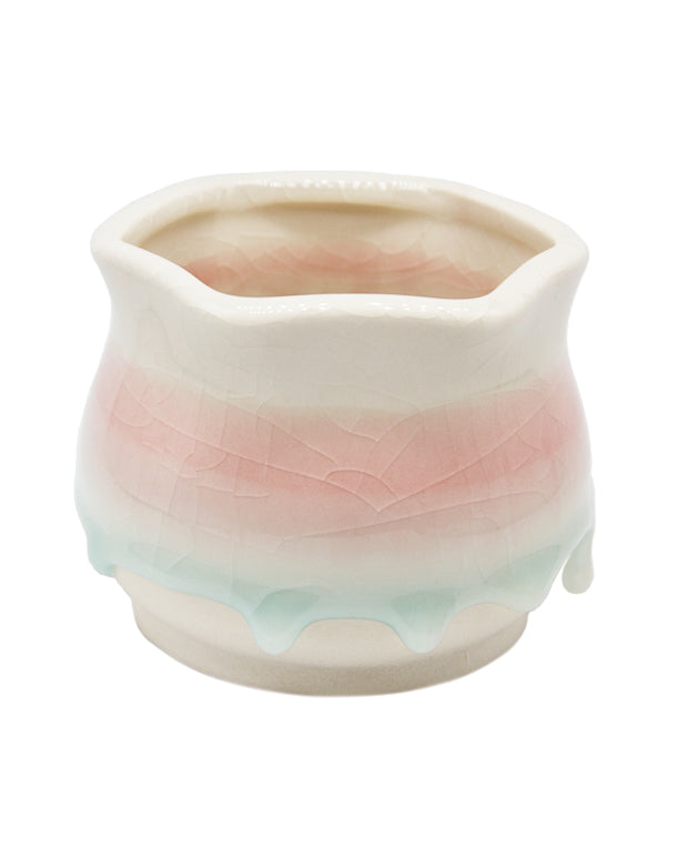 Dripping Glazed Lotus - white/pink